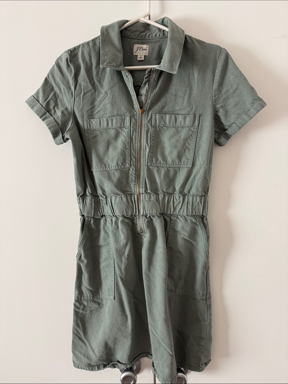 J Crew Zip-Front Utility Dress